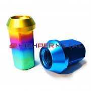 M12 x 1.5P x 40L Full Titanium Blue/rainbow Wheel Lug Nut 